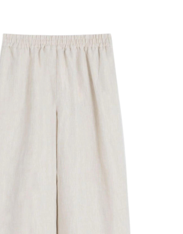 Weekend Max Mara Pantalone ampio in lino Pantaloni Palazzo donna beige immagine 2