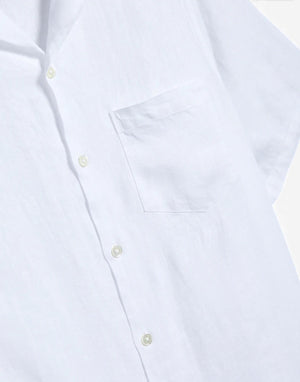 SS26.067 WHITE linen camp collar SS26.067 WHITE Portuguese Flannel 