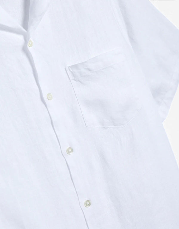 SS26.067 WHITE linen camp collar SS26.067 WHITE Portuguese Flannel 