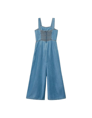 261GJ2073 13235 Tuta lunga in chambray con smock 261GJ2073 13235 Twinset 