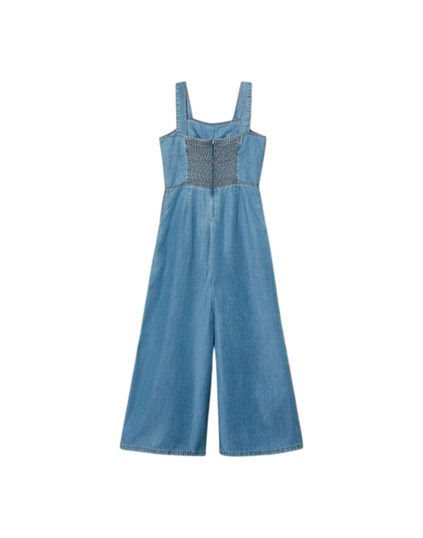 261GJ2073 13235 Tuta lunga in chambray con smock 261GJ2073 13235 Twinset 