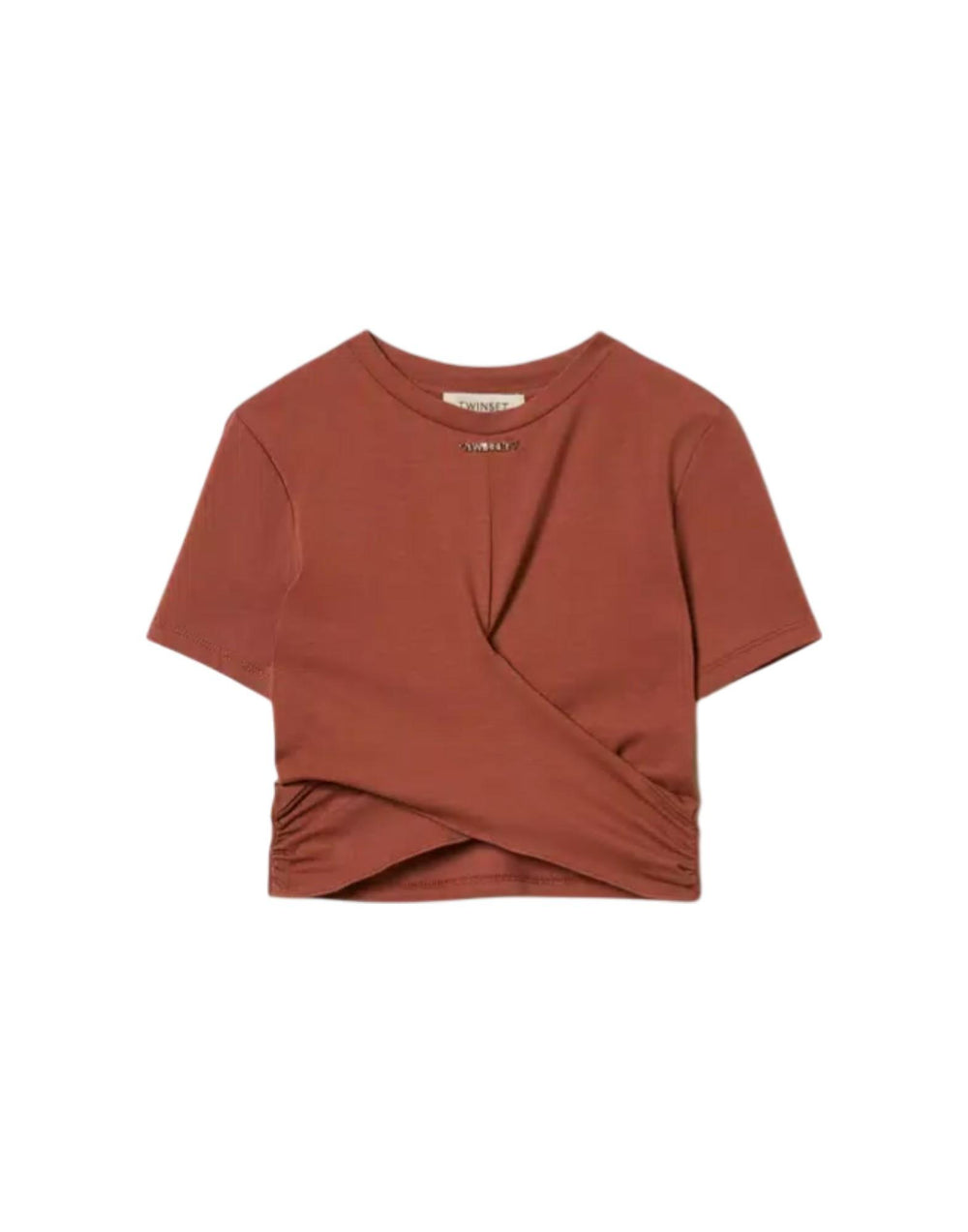 261GJ2256 13120 T-shirt con logo e incrocio 261GJ2256 13120 Twinset 