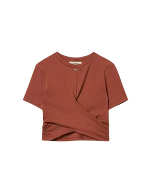 261GJ2256 13120 T-shirt con logo e incrocio 261GJ2256 13120 Twinset 