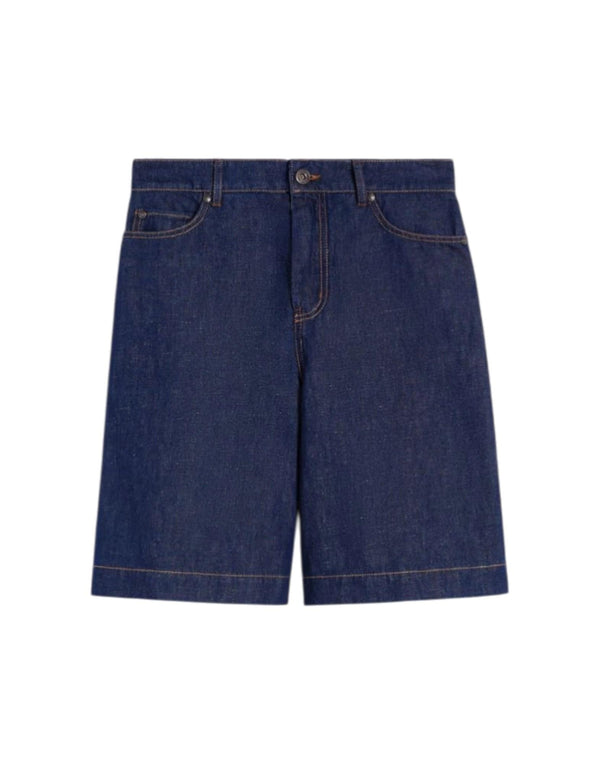 Weekend Max Mara Bermuda denim cotone e lino Bermuda e shorts donna blu