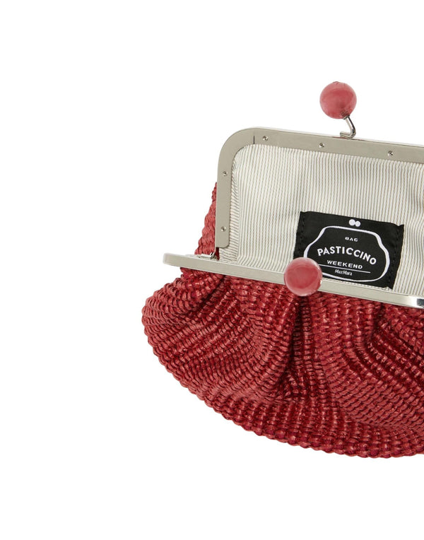 Weekend Max Mara Pasticcino Bag Small effetto rafia Borsa donna rosa immagine 5