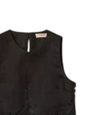 261TT2182 00006 Top in lino con pizzo 261TT2182 00006 Twinset 
