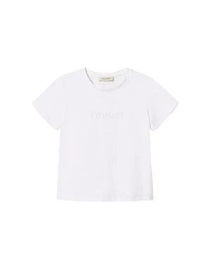 261GJ2252 00526 T-shirt regular con logo ricamato 261GJ2252 00526 Twinset 
