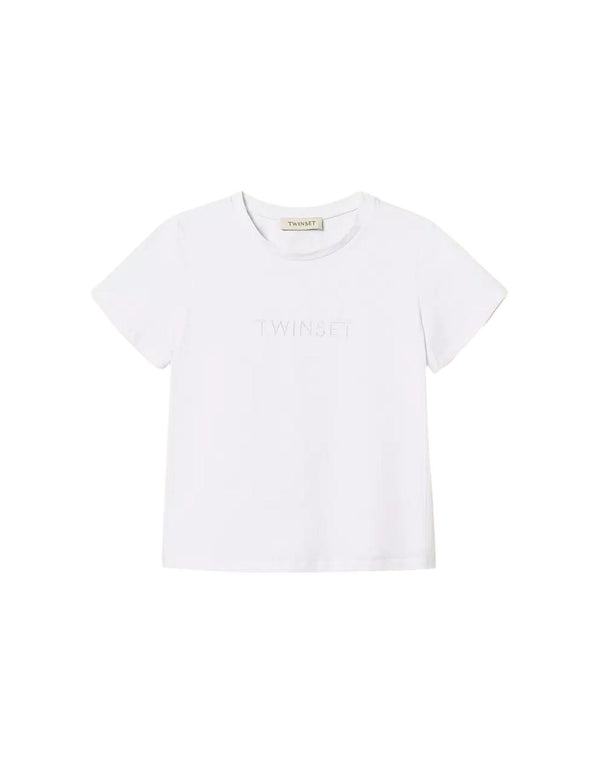 261GJ2252 00526 T-shirt regular con logo ricamato 261GJ2252 00526 Twinset 