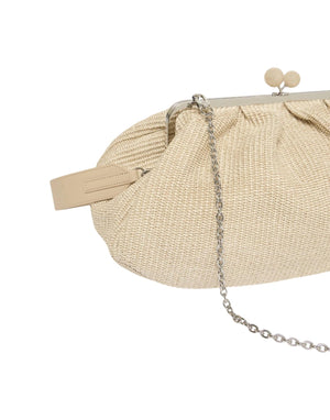 Weekend Max Mara Pasticcino Bag Large effetto rafia Borsa donna beige immagine 3