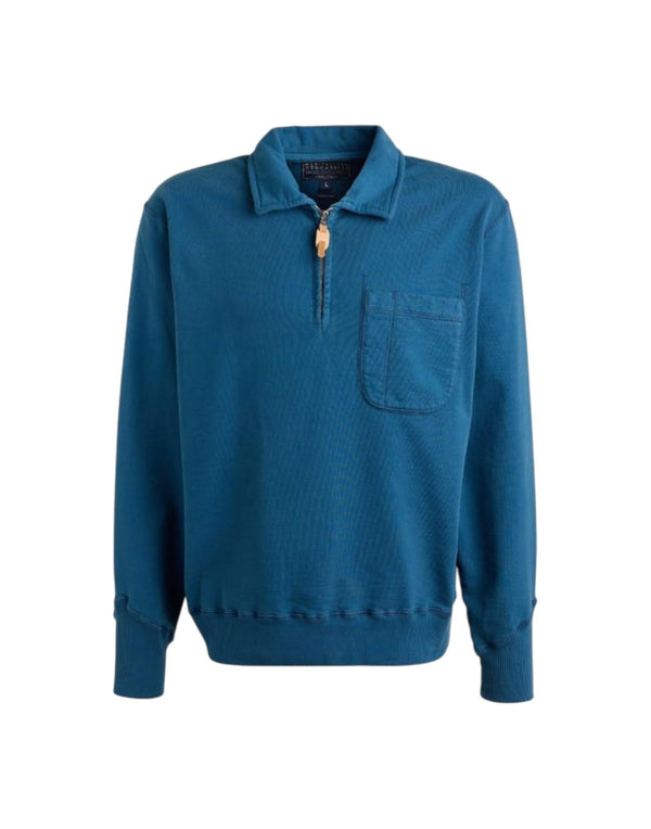 F201 MID BLUE felpa con zip F201 MID BLUE Manifattura Ceccarelli 