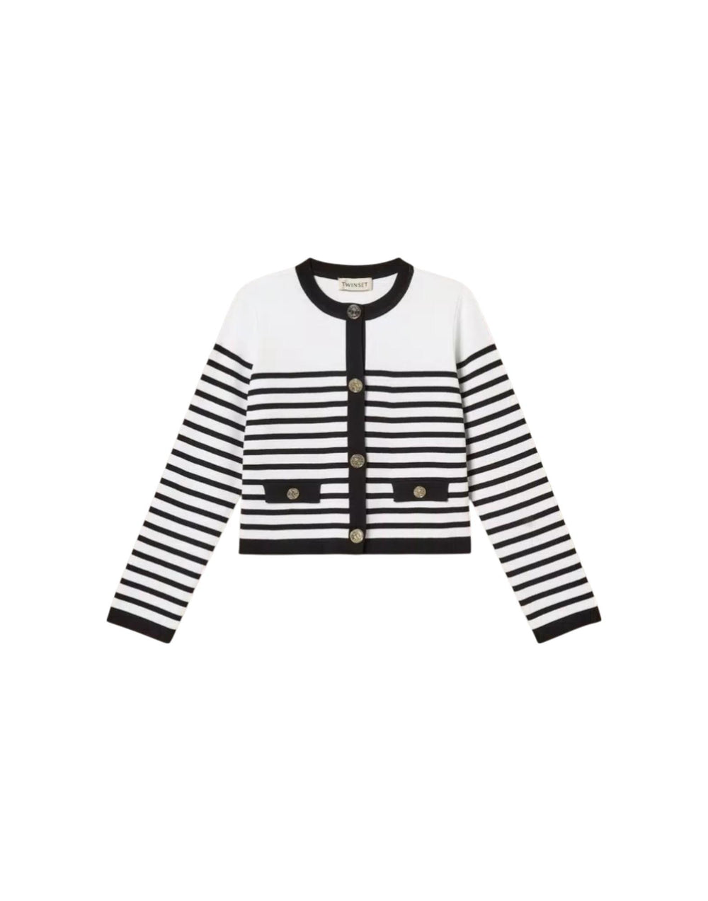 261GJ3060 11008 Cardigan-maglia a righe 261GJ3060 11008 Twinset 