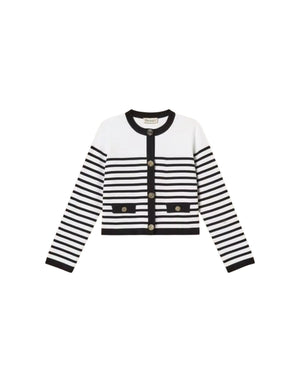 261GJ3060 11008 Cardigan-maglia a righe 261GJ3060 11008 Twinset 