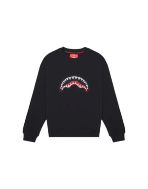 Sprayground Scribble Embroidery Shark Crew Felpa girocollo uomo nero