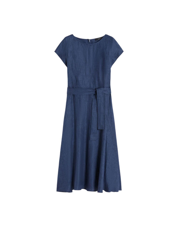 Weekend Max Mara Abito midi in canvas di lino Abito donna blu