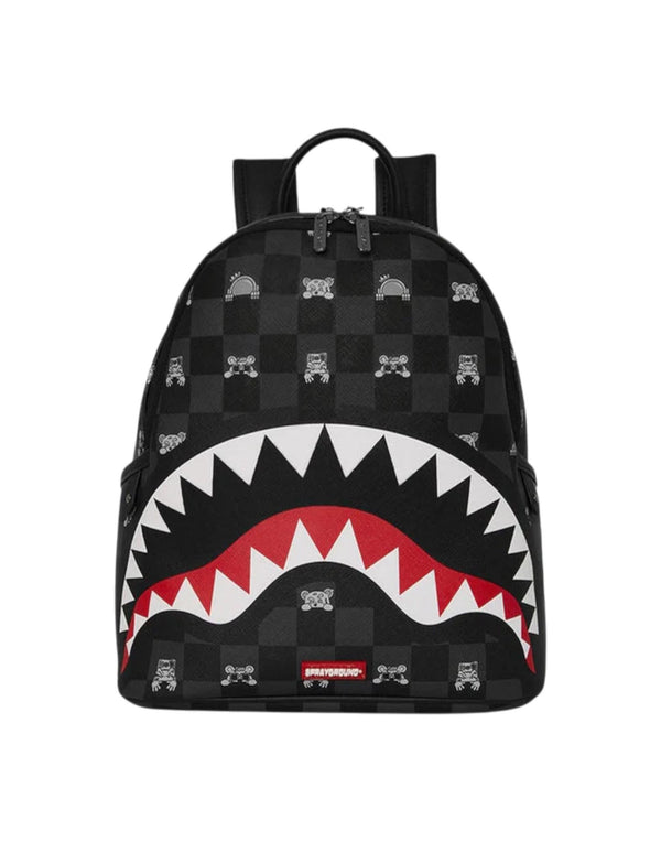 910B8908NSZ UNI Gray Peeking Character Check Savage Backpack 910B8908NSZ UNI Sprayground 