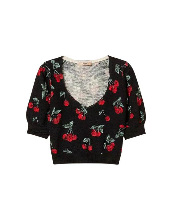 261TT3243 13500 Maglia con stampa ciliegie 261TT3243 13500 Twinset 