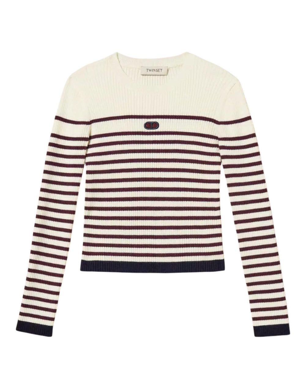 252GJ3035 12735 Maglia Lupetto a Righe 252GJ3035 12735 Twinset 