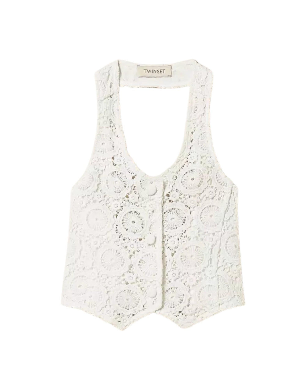 261GJ2Q20 00526 gilet fitted in pizzo macramè 261GJ2Q20 00526 Twinset 