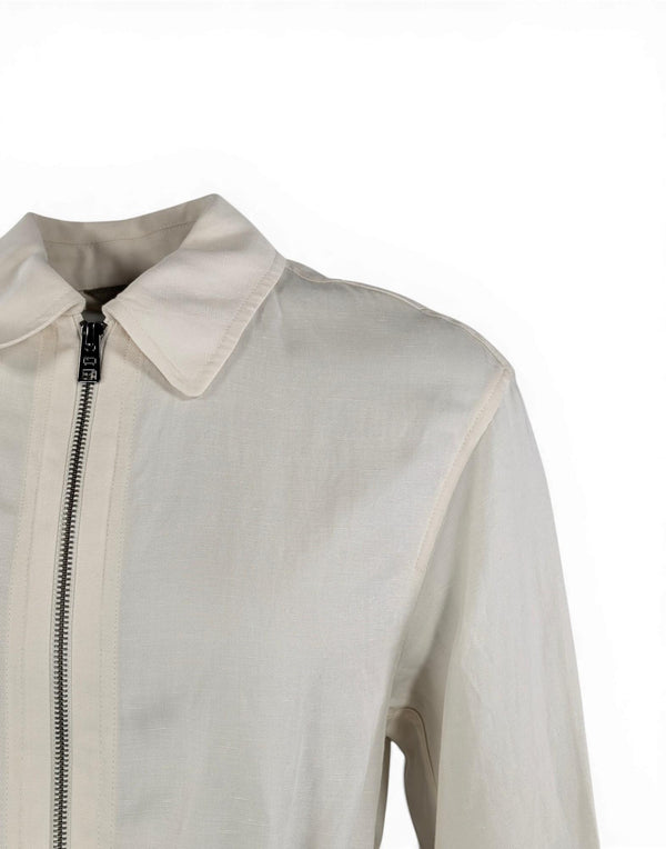 Woolrich Lyocell Linen Overshirt Giubbotto donna milky cream immagine 4