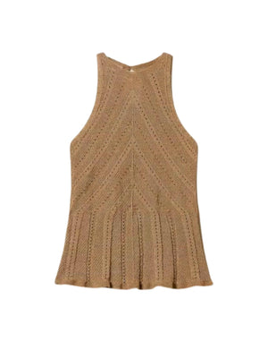 261TT3210 12454 Top Halter Maglia Lino Lurex 261TT3210 12454 Twinset 