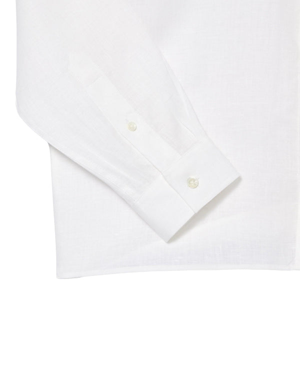 Lacoste Camicia di lino regular fit Camicia uomo bianco immagine 3