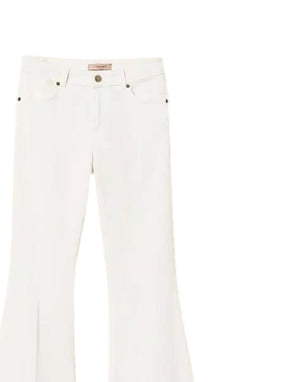 Twinset Pantaloni Flare Bull Cotone Pantaloni Palazzo donna giglio immagine 2