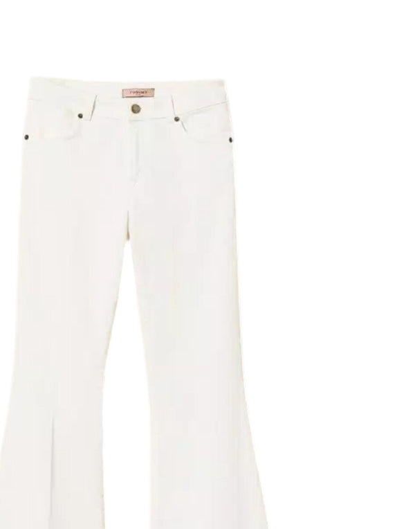 Twinset Pantaloni Flare Bull Cotone Pantaloni Palazzo donna giglio immagine 2