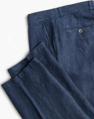 SS26.069 NAVY linen trousers SS26.069 NAVY Portuguese Flannel 