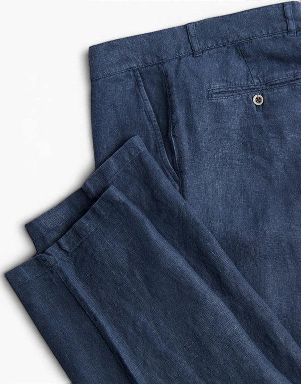 SS26.069 NAVY linen trousers SS26.069 NAVY Portuguese Flannel 