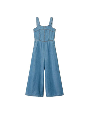 261GJ2073 13235 Tuta lunga in chambray con smock 261GJ2073 13235 Twinset 