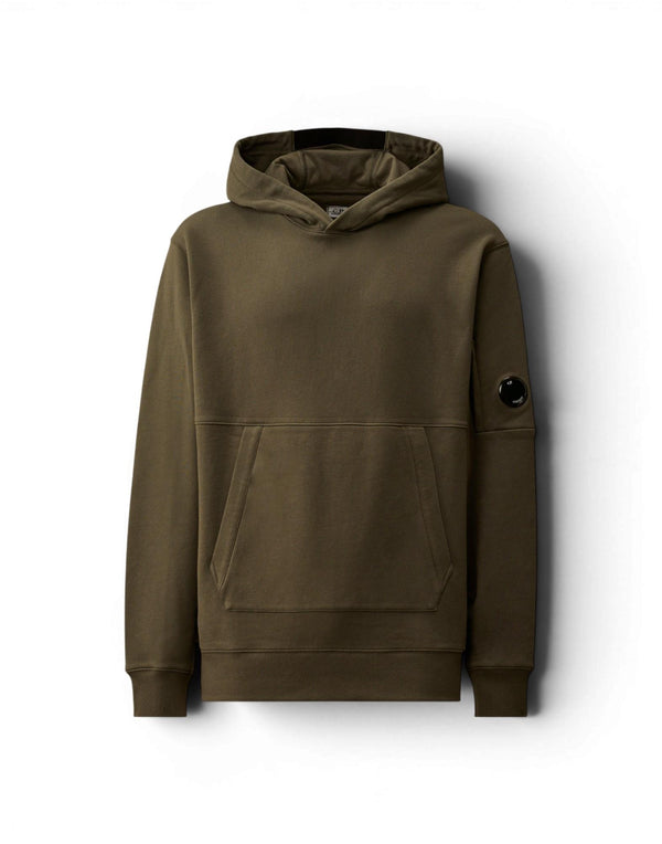 C.P. Company Diagonal Raised Fleece Hooded Lens Sweatshirt Felpa con cappuccio uomo grigio