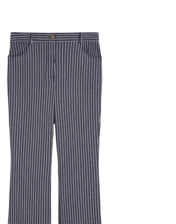 Pennyblack Pantaloni flare gessati Pantalone chino donna blu immagine 2