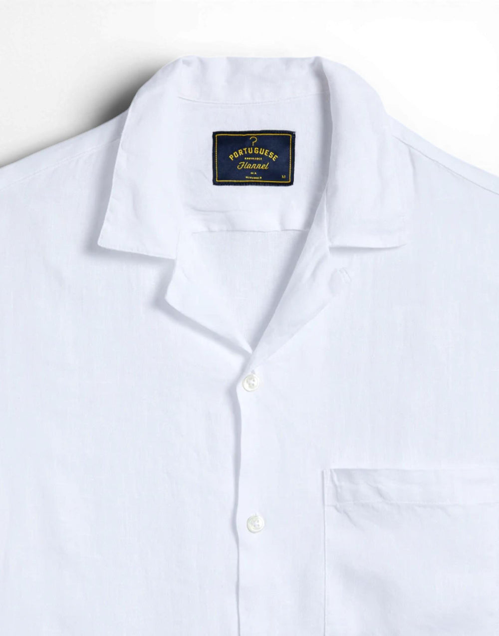 SS26.067 WHITE linen camp collar SS26.067 WHITE Portuguese Flannel 