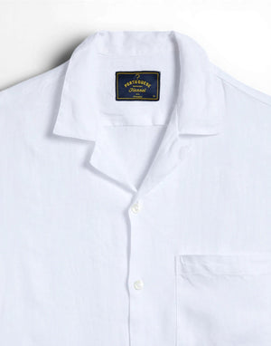 SS26.067 WHITE linen camp collar SS26.067 WHITE Portuguese Flannel 