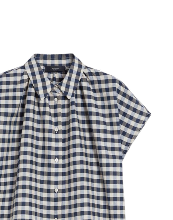 Weekend Max Mara Camicia in batavia cotone e ramiè Camicia donna blu immagine 2