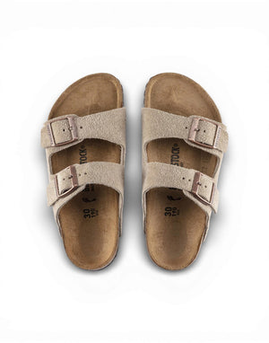 1021704 TAUPE Birkenstock - Arizona Kids - Sandalo in pelle scamosciata<BR/><BR/> 1021704 TAUPE Birkenstock 