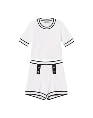 261GJ3070 13203 Maglia e shorts in maglia con bordature 261GJ3070 13203 Twinset 