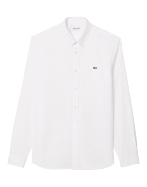Lacoste Camicia in cotone regular fit Camicia uomo bianco