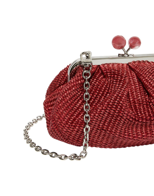 Weekend Max Mara Pasticcino Bag Small effetto rafia Borsa donna rosa immagine 3