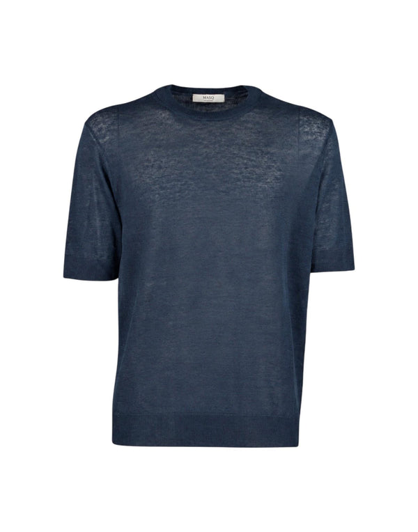 M5425-1042 0650 Girocollo manica corta in lino<BR/><BR/><BR/> M5425-1042 0650 MasQ 