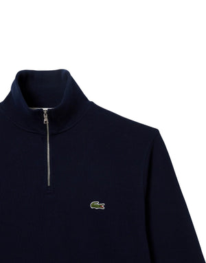 Lacoste Felpa interlock a collo alto con zip Felpa con zip uomo blu immagine 2