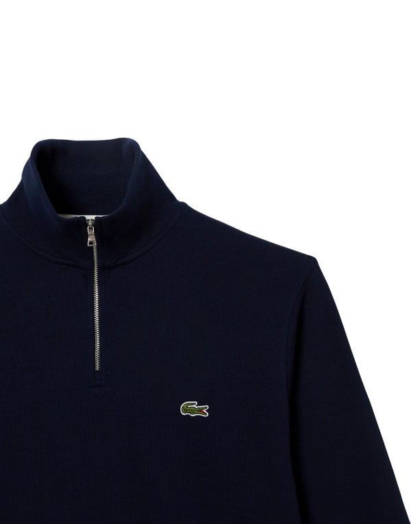 Lacoste Felpa interlock a collo alto con zip Felpa con zip uomo blu immagine 2