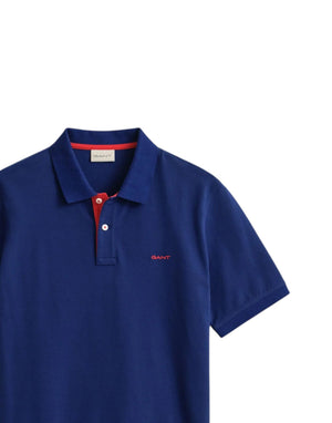 Gant Polo in piqué a contrasto Polo uomo blu immagine 2