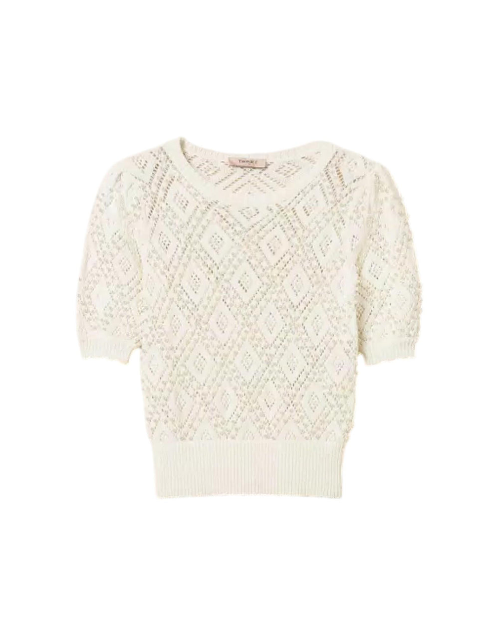 261TP3201 00059 Maglia a losanghe con perle 261TP3201 00059 Twinset 