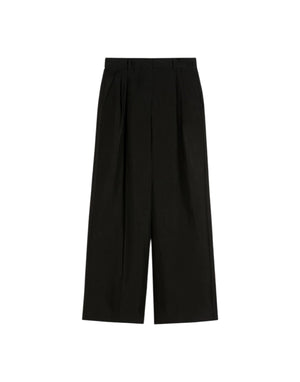 Weekend Max Mara Pantalone wide leg viscosa e lino Pantaloni Palazzo donna nero