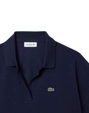 Lacoste Polo fluida relaxed fit Polo donna blu immagine 2