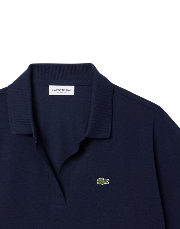 Lacoste Polo fluida relaxed fit Polo donna blu immagine 2