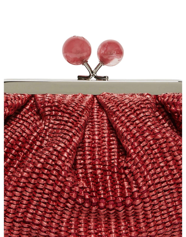 Weekend Max Mara Pasticcino Bag Small effetto rafia Borsa donna rosa immagine 4