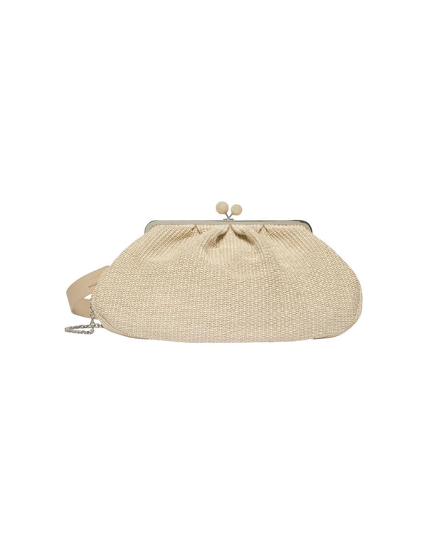 Weekend Max Mara Pasticcino Bag Large effetto rafia Borsa donna beige