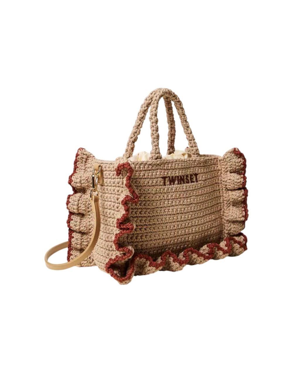Twinset Borsa Tracolla Crochet Balze Borsa donna bic.beige/brown henna